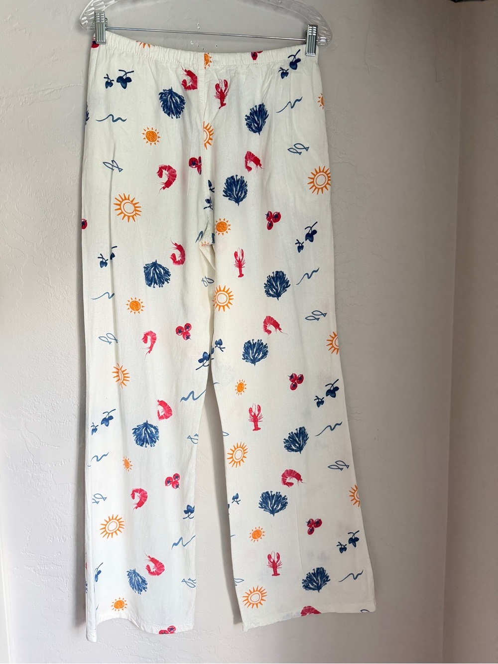 Cali 1850 Women's Linen Pull-On Beach Seaside Print Pants Size M New - Picture 12 of 13